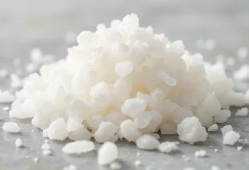Bột agar và sợi agar khô trên bàn gỗ, bên cạnh là ly thạch đã đông