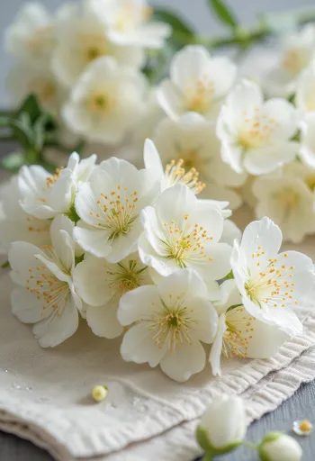 Hoa Akác trắng tươi ngon trên đĩa sứ, sẵn sàng chế biến