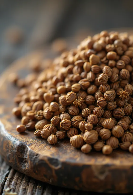 Hạt tiểu hồi khô (Anise) trên bề mặt gỗ, hương vị tự nhiên