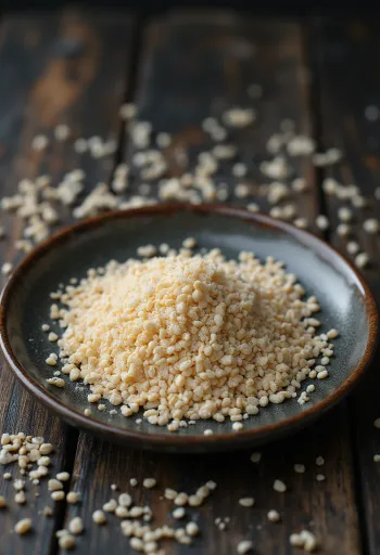 Hạt anh túc trắng trong bát gốm mộc mạc