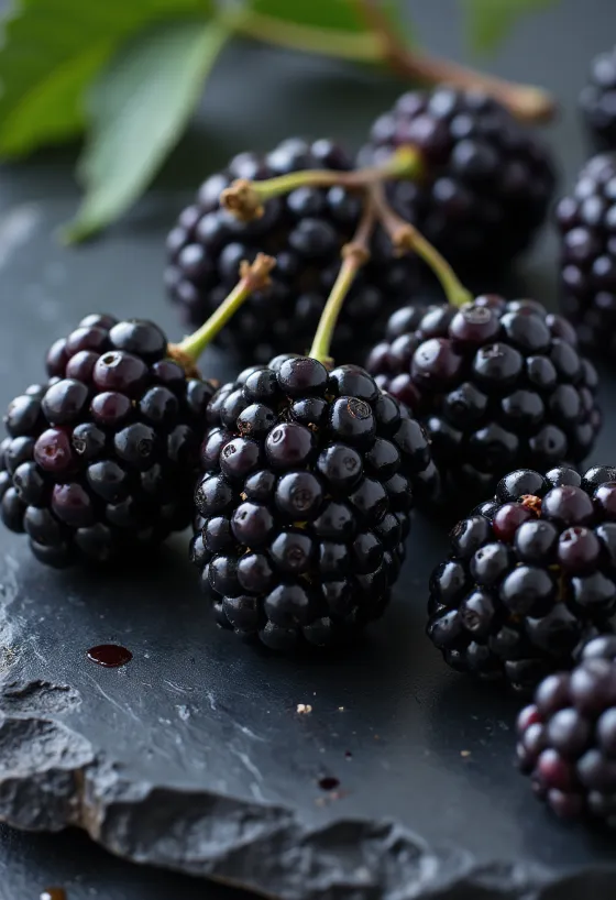 Chùm dâu tằm đen chín mọng màu tím sẫm hấp dẫn