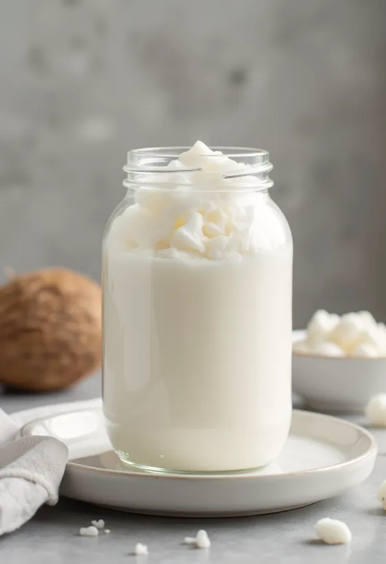 Dầu dừa tinh luyện trắng tinh, không mùi trong bát nhỏ