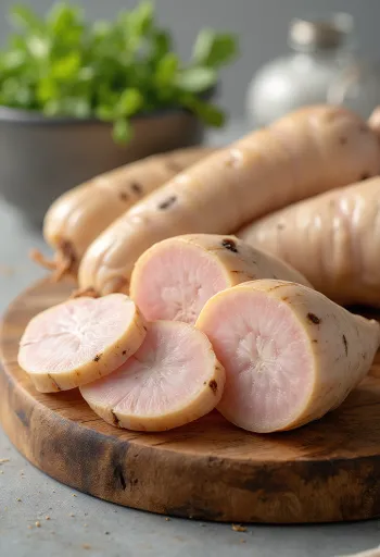 Củ riềng tươi thái lát và củ nguyên trên mẹt tre