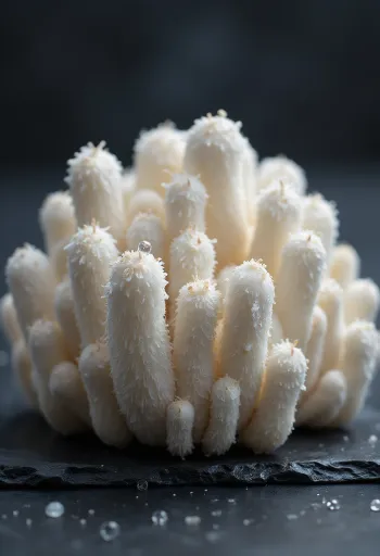 Nấm mực Shaggy Mane tươi non đã cắt dọc sẵn sàng chế biến