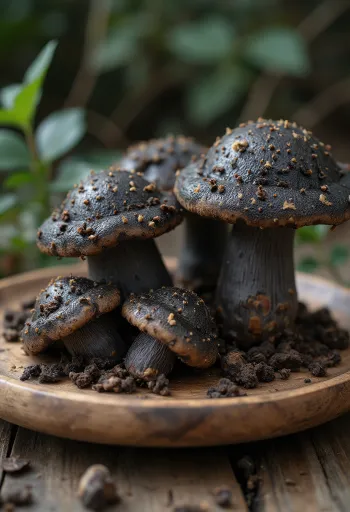 Nấm bụng dê Morel cắt đôi sạch sẽ trên thớt