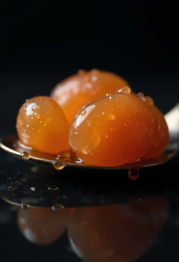 Hình ảnh chân thực trứng cá trong bát nhỏ, những hạt màu cam bóng bẩy