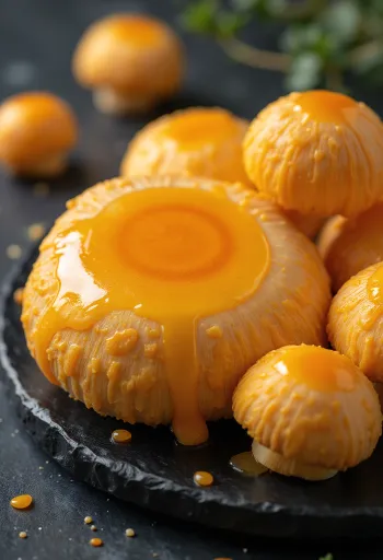 Nấm thông (Lactarius deliciosus) thái lát trên thớt gỗ