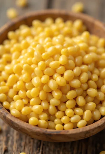 Hạt kê vàng ươm trong bát gốm mộc mạc