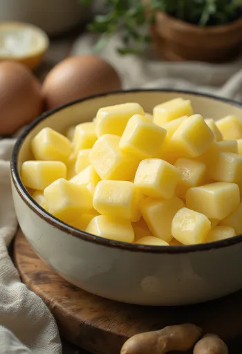 Mỡ ngỗng vàng óng trong hũ thủy tinh và phết trên thìa