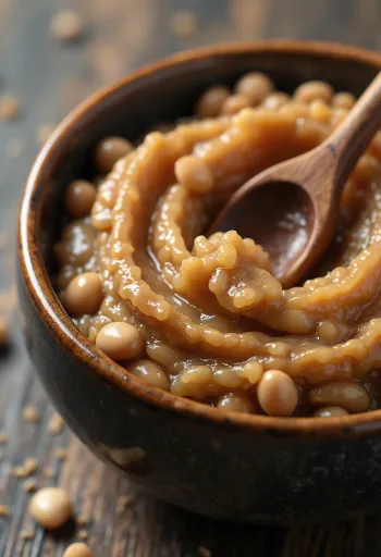 Các loại đậu nành lên men: Natto nhớt, súp Miso và tương hột trong hũ