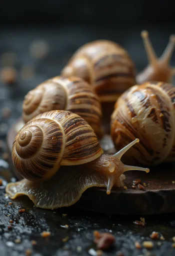 Thịt ốc sên vườn tươi ngon đã sơ chế trên đĩa trắng