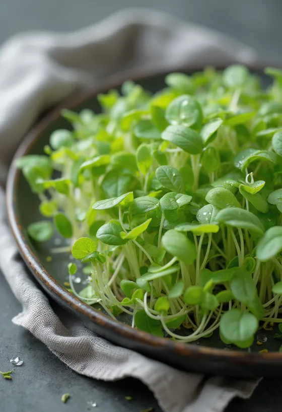 Rau cải xoong vườn tươi xanh mướt trên bàn gỗ