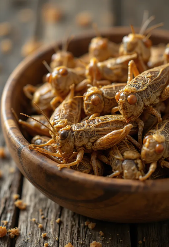 Món châu chấu rang giòn thơm ngon, đặc sản đồng quê