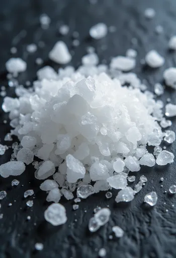 Hũ muối biển hạt to lấp lánh bên cạnh vỏ sò trang trí