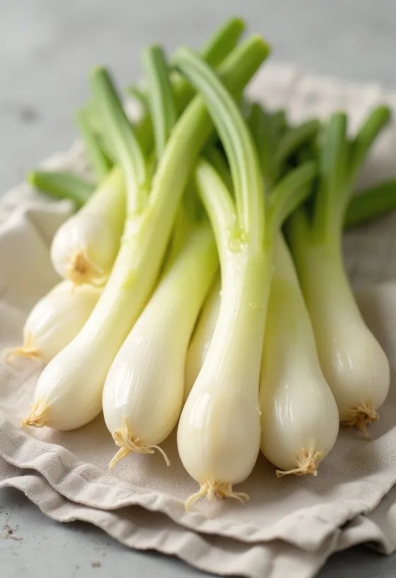 Búp rau diếp xoắn (Endive) trắng ngà trên thớt gỗ