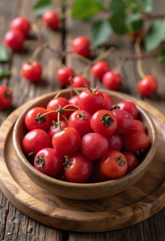 Quả táo gai chín đỏ mọng, vỏ căng bóng