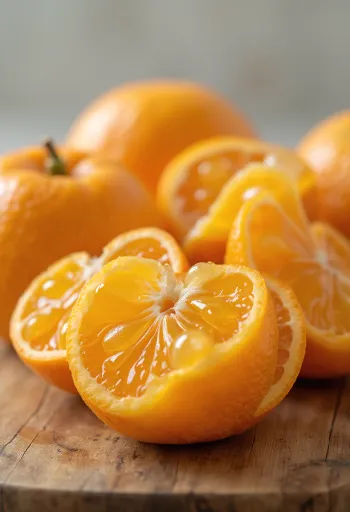 Múi quýt mọng nước, tép cam rực rỡ đã bóc vỏ