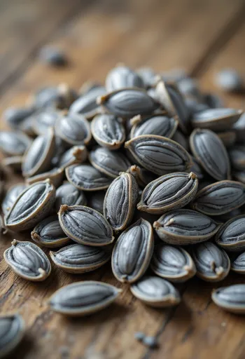 Nhân hạt hướng dương và hạt nguyên vỏ trong bát gỗ