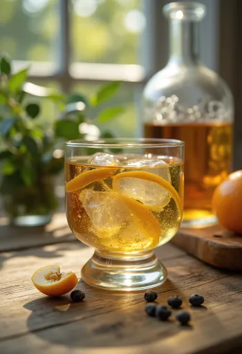 Chai rượu Pálinka và ly rượu nhỏ bên cạnh trái cây tươi: mận, lê, mơ