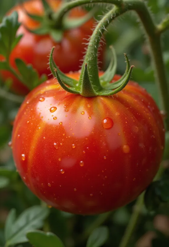 Cà chua tươi đỏ mọng trên bàn gỗ, cắt lát và để nguyên