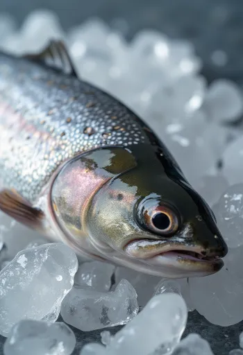 Phi lê cá hồi vân tươi ngon ướp thì là và chanh trên thớt gỗ