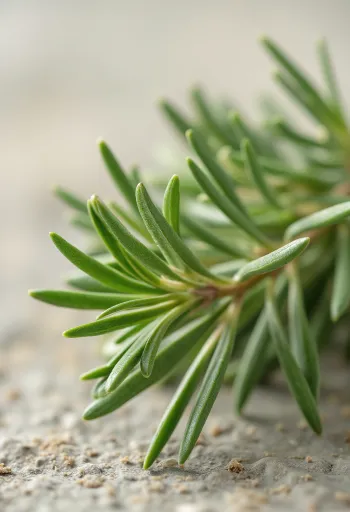 Lá hương thảo khô và bột hương thảo xay mịn trên bàn gỗ