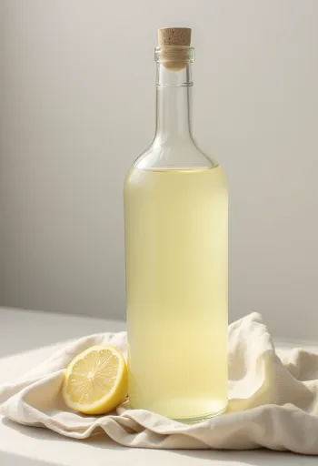 Ly rượu vang trắng bên cạnh chùm nho xanh, vàng và thùng gỗ sồi