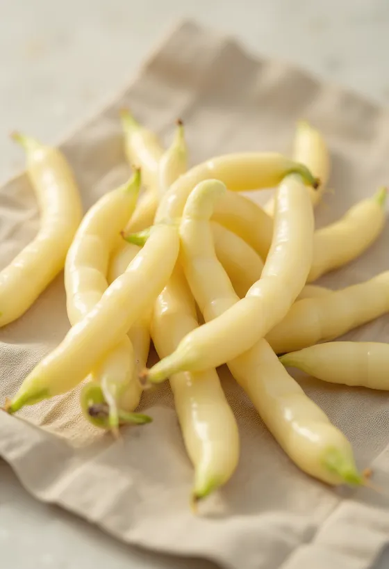 Đậu cô ve vàng tươi ngon trên thớt gỗ