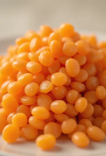 Đậu lăng đỏ trong bát gốm và vương trên bàn gỗ