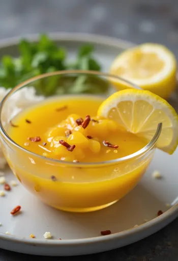 Sốt chanh ớt mật ong chanh vàng được bày ra đĩa