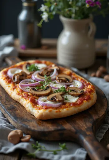 Pizza Finlandese với thịt tuần lộc, kem chua và hành tây đỏ
