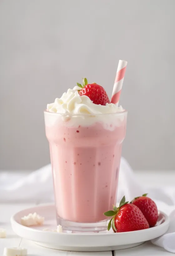 Frappé trái cây kem trong ly với kem tươi và vụn sô cô la