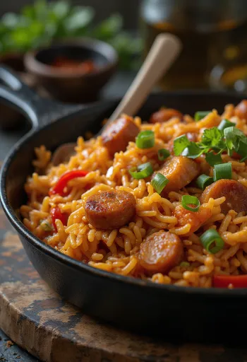 Jambalaya gà với hương vị phong phú và nguyên liệu đầy màu sắc