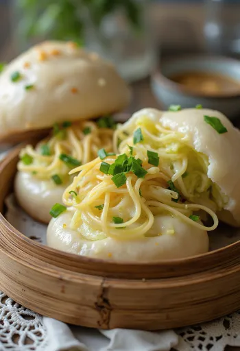 Bánh bao kẹp tỏi gấu xanh mướt