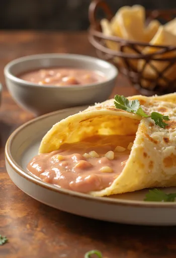 Arepa với Salsa Rosada, bánh arepa vàng nâu tươi ngon dùng kèm sốt mayonnaise tương cà