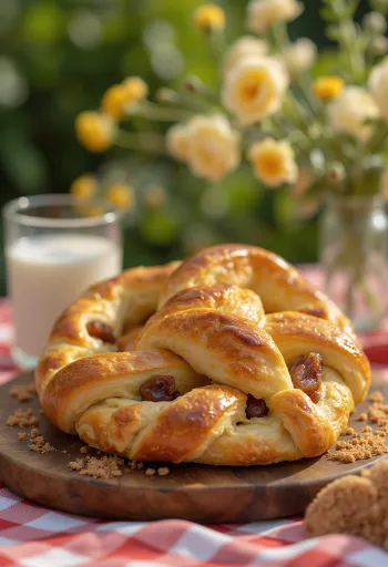 Bánh quy xoắn chà là bày ra đĩa