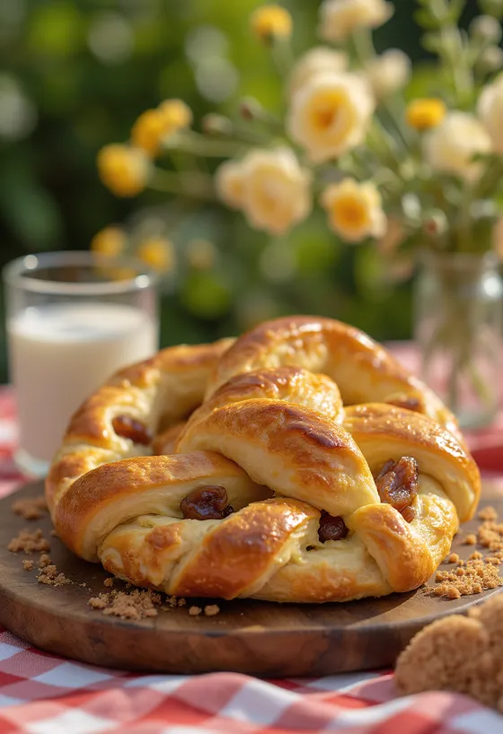 Bánh quy xoắn chà là bày ra đĩa