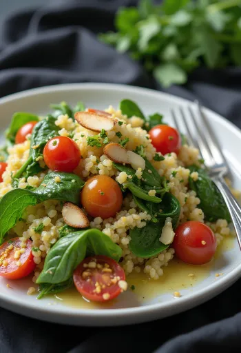 Salad diêm mạch chanh với rau chân vịt