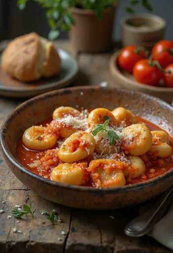 Gnocchi cà chua được bày ra đĩa