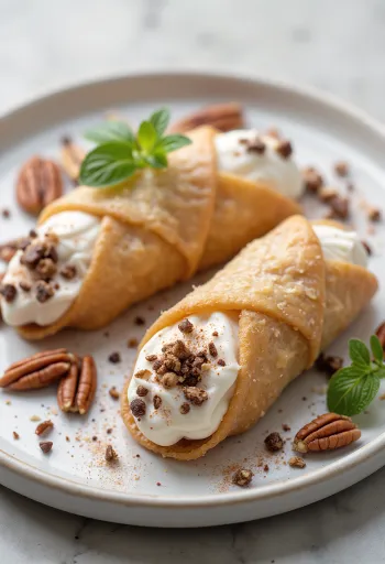 Món tráng miệng cannoli hồ đào ớt