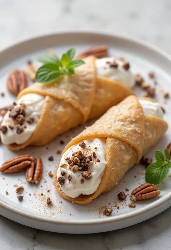 Món tráng miệng cannoli hồ đào ớt