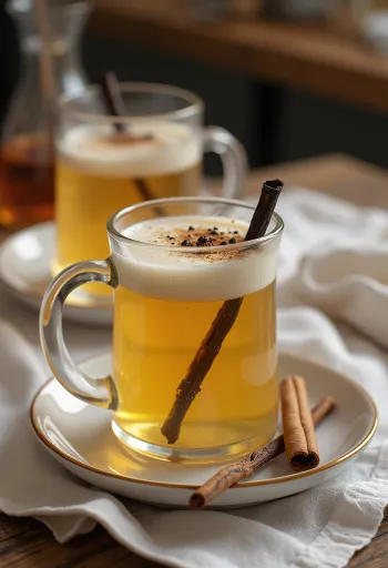 Cider vani mật ong phục vụ trong ly