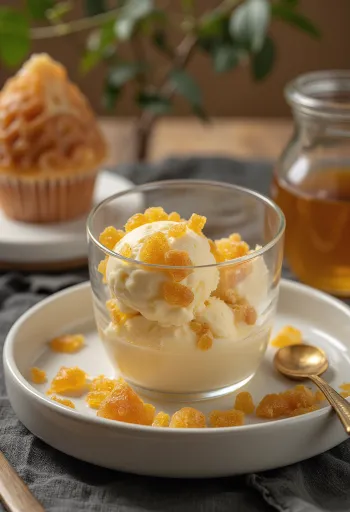 Kem Honeycomb được bày ra đĩa