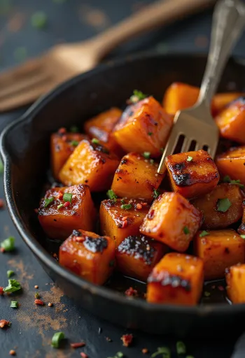 Khoai lang miếng nướng BBQ được bày biện