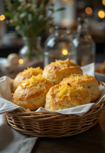 Bánh Pogácsa phô mai hương thảo được bày ra đĩa