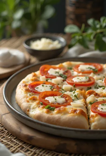 Pizza al Mascarpone với húng quế và parmesan