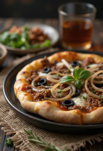 Pizza Libyenne bày biện sẵn sàng