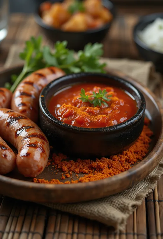 Sốt tỏi ớt paprika hun khói được phục vụ trong bát nhỏ