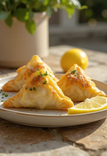 Samosa vẹm sốt kem được bày biện