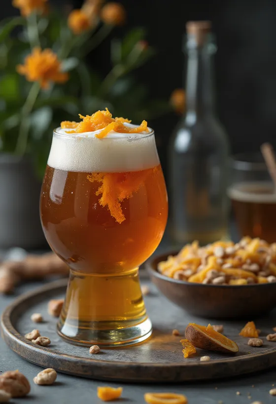 Bia cam phục vụ trong chai